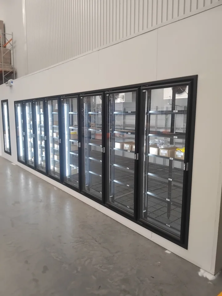 Evaporator units installed inside the custom cold storage room
